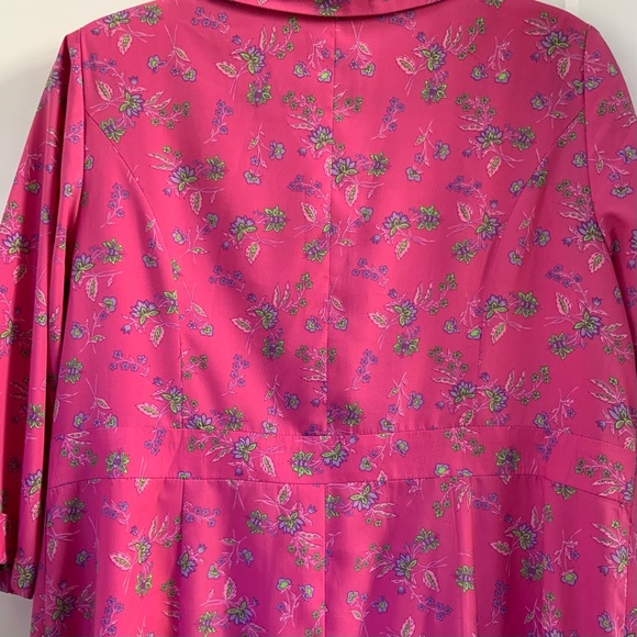 Vintage Pink Patterned 1950s/60s House Dress/ House Coat - Picture 4 of 13